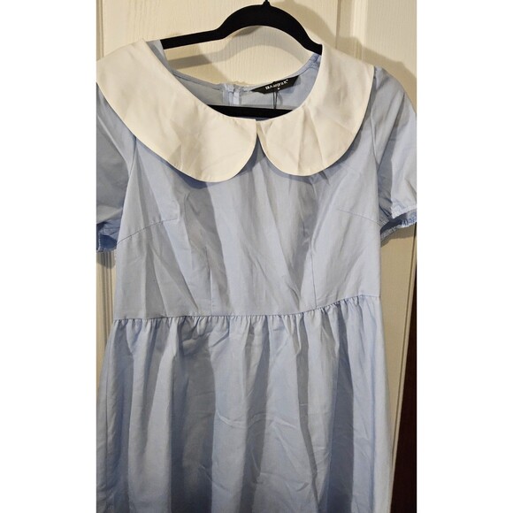 Allegra K Contrast Peter Pan Puff Short Sleeve Dress Size Medium NWOT - Picture 6 of 7